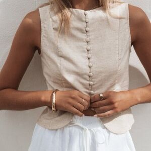 Brandy Melville Cream Sleeveless Top